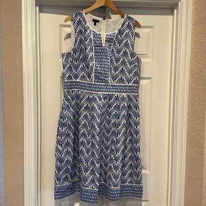 Talbots Blue and White Midi Dress